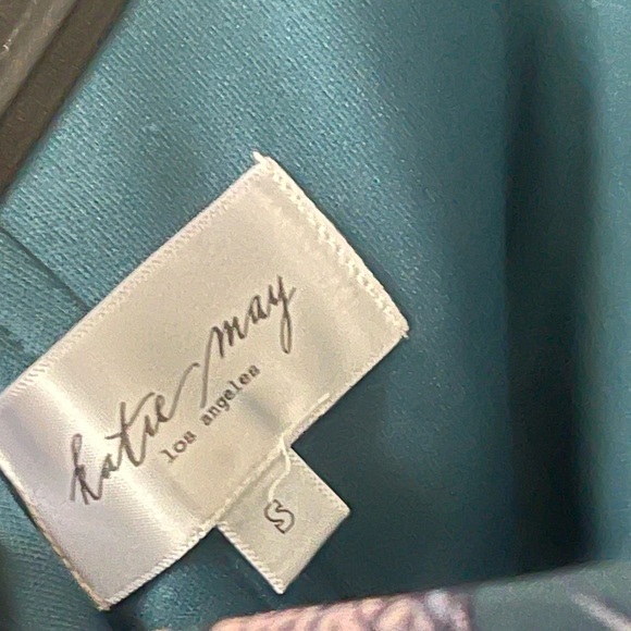 Katie May Chasing Dawn Blue Floral Print Strapless Sweetheart Mini Dress Sz S - Picture 6 of 8